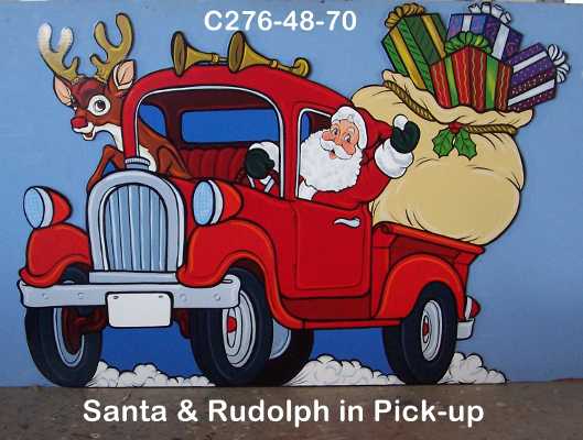C276Santa & Rudolph in Pick-Up